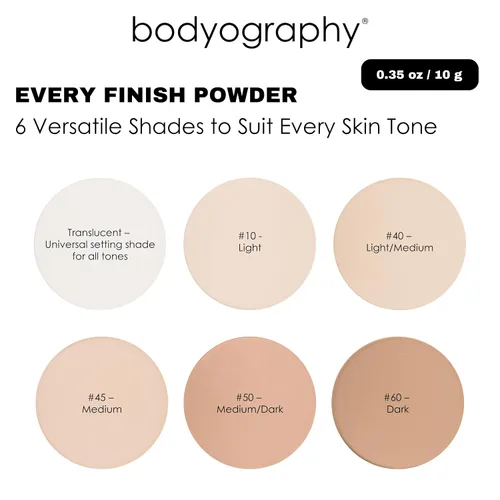 Miniatura 2 de Bodyography Every Finish - Polvo prensado microfino, medio ligero, polvo facial multiusos con ceramida 2 y dermaxyl, textura ligera y sedosa
