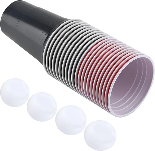 Miniatura 7 de Juego de Beer Pong, juego de cerveza de plástico para beber, juego de vasos de Beer Pong contiene 22 tazas de Beer Pong y 4 bolas de pong