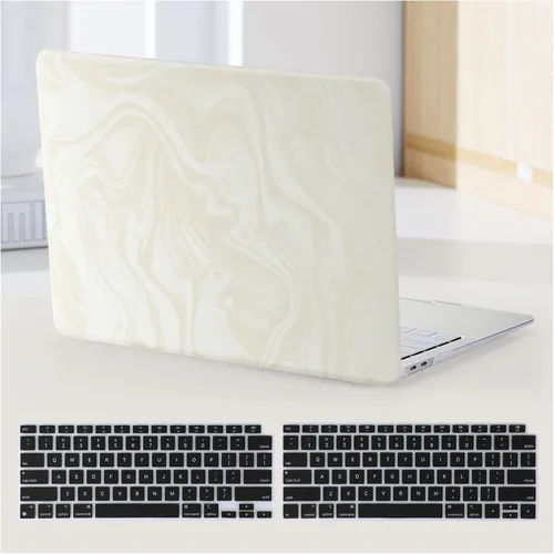 Miniatura 37 de Funda a cuadros para MacBook Air de 13 pulgadas M5 M4 M3 M2 2026-2022 A3240 A3113 A2681, piel a cuadros con textura a cuadros para MacBook Air 13.6