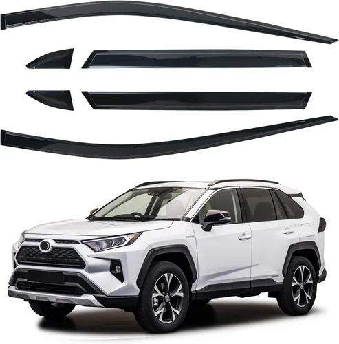 Miniatura 11 de Juego de 6 viseras de ventana para Toyota RAV4 2013 2014 2015 2016 2017 2018 Safe Rain Out-Channel Guard deflector
