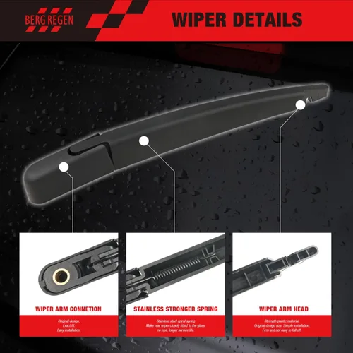 Miniatura 4 de BERG REGEN® Juego de limpiaparabrisas trasero de repuesto para Nissan Rogue 2013 2012 2011 2010 2009 2008 Juke 2016-2011 Accesorios OE: 28780-JM00A