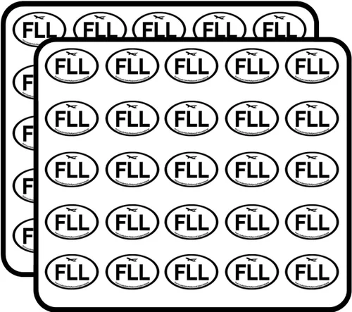 Oval FLL Fort Lauderdale Airport Code (Jet Fly air hub Pilot fl) - Adhesivo para álbumes de recortes, calendarios, artes, manualidades infantiles,