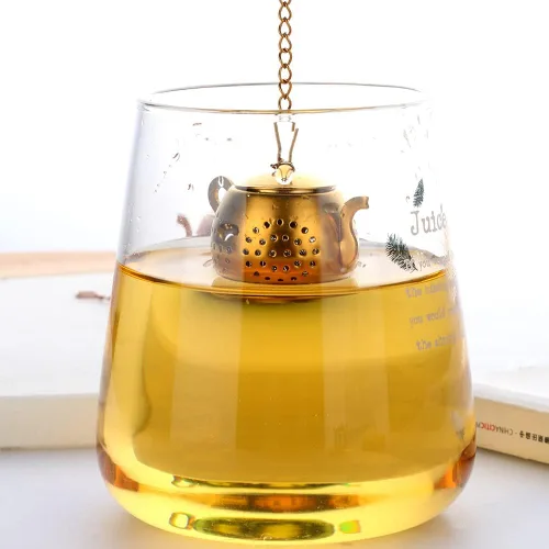 Miniatura 2 de Buyer Star Infusor de té Rainbow Gold 3 piezas para té suelto de acero inoxidable reutilizable filtros de filtro bola para té sabor más empinado