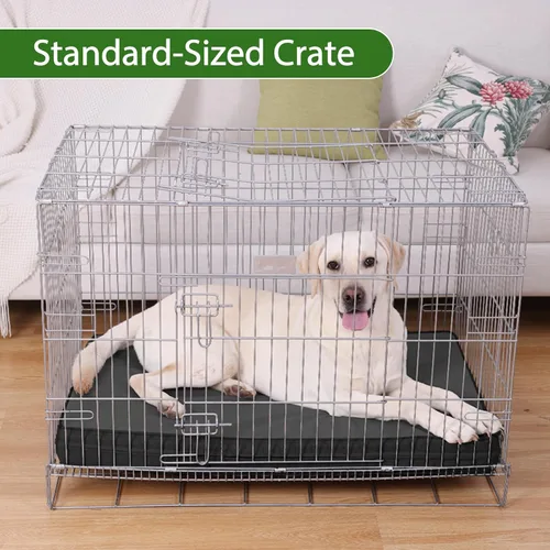 Miniatura 6 de Vonabem Cama grande para perro impermeable XL lavable para jaula de 42 pulgadas, camas para mascotas de cuero duradero para exteriores espuma