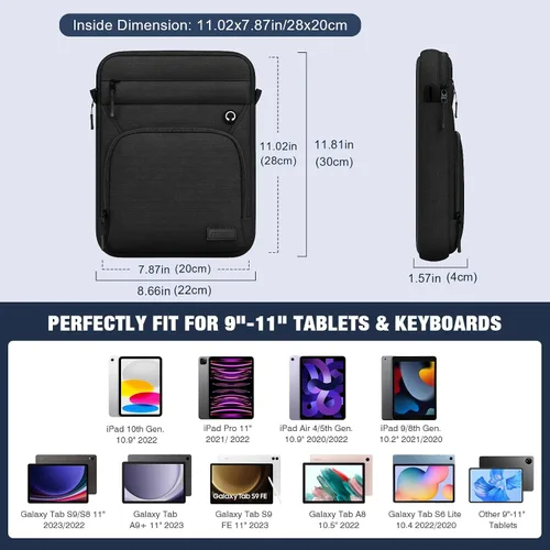 Miniatura 2 de MoKo Funda protectora para tablet de 9-11 pulgadas 360°, compatible con iPad Air M3 11, 5/4th 10.9, iPad A16 10/9/8/7th 10.2, iPadPro de 11