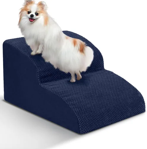 Miniatura 18 de Escaleras para Perros para Perros Pequeños - Rampa de Espuma de Alta Densidad, Pasos Extra Anchos para Mascotas con Fondo Antideslizante para Camas
