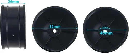 Miniatura 5 de Llantas hexagonales RC de 0.472 in y neumáticos de goma compatibles con HSP Tamiya HPI Kyosho 1/10 On-Road Touring Car WLtoys 1/14 144001 Traxxas