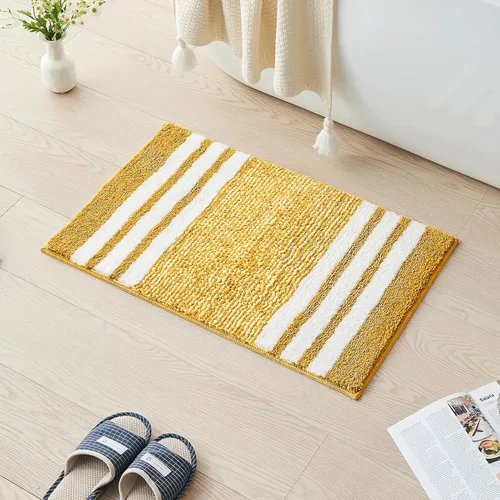 Miniatura 13 de CozeCube Tapetes de baño para baño antideslizantes, alfombras de baño de microfibra absorbente esponjosas lavables, alfombras de baño estéticas