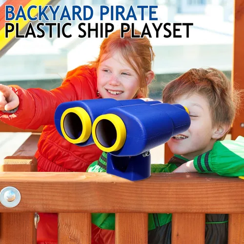 Miniatura 3 de Arrowbash Juego de 16 accesorios para patio de recreo, juego de equipo de plástico pirata, juego de barco de plástico pirata con rueda de barco, Azul
