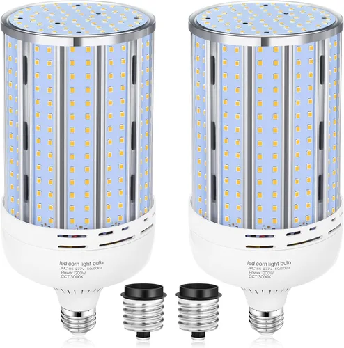 Miniatura 8 de Bombilla LED de Maíz de 44W (Paquete de 2), Sin Ventilador, (Equivalente a 390 Vatios) Base E26/E39 Mediana/Mogul Grande, Lámpara LED COB 3000K