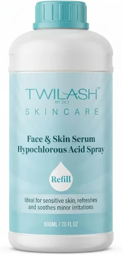 Recambio en aerosol de ácido hipocloroso de 20.3 fl oz | HOCl Limpiador facial y piel | Niebla facial, alivio del acné y eczema, cuidado posterior