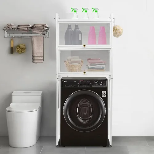 Miniatura 8 de Bathroom Organizer, Over The Toilet Storage, Adjustable Shelves for Small Room, Saver Space, Freestanding Above Toilet with Toilet Paper Holder and