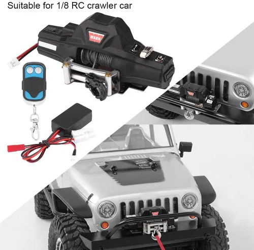 Miniatura 4 de Cabrestante automático de coche Rc, universal escala 1/8 modelo Rc vehículo oruga accesorio de coche Dualmotor Winch con control remoto inalámbrico