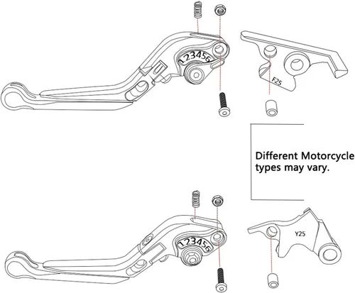Miniatura 4 de Para Yamaha XTZ125 XTZ 125 2014 2015 2016 2017 2018 Palancas de motocicleta CNC Moto ajustable plegable extensible freno embrague palancas palanca