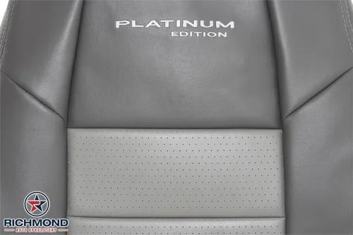 Miniatura 7 de Richmond Auto Upholstery - Driver Side Lean Back Leather Seat Cover, Gray (Compatible with 2001 Ford F250 Platinum Edition)