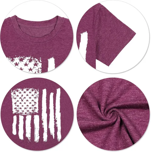 Miniatura 4 de Graphic Tees for Women Patriotic Shirts for Women Short Sleeve Tshirts Shirts Summer Casual Tee Tops