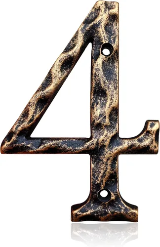 Miniatura 15 de Números y letras de casa de 5.5 pulgadas, número de dirección de casa de metal de hierro fundido altamente visible para buzón de oficina de calle