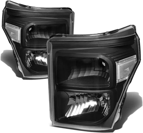 Miniatura 9 de DNA MOTORING Conjunto de faros delanteros compatible con 11-16 F-250 / F-350 / F-450 / F-550 Super Duty, ámbar negro, HL-OH-FSU13-BK-AM
