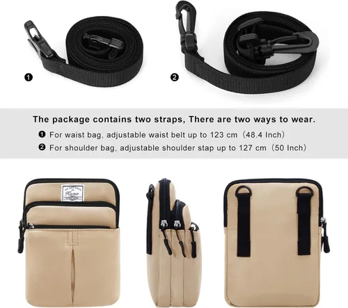 Miniatura 2 de Kamo Bolso Multifuncional para Teléfono de Un Solo Hombro, Bolso de Cintura para Teléfono, Bolso Diagonal Cruzado, Estuche para Teléfono Inteligente
