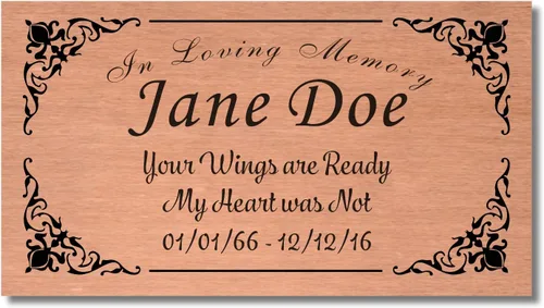 Miniatura 32 de Placa conmemorativa con borde elegante, mensaje personalizado y emblemas de reconocimiento de memoria de identificación, fabricado en Estados Unidos