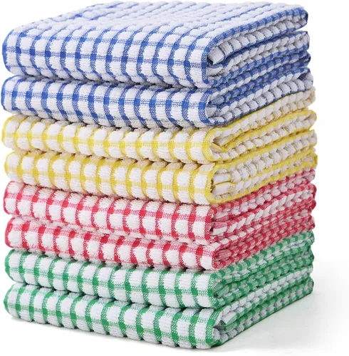 Miniatura 19 de Paño de cocina para cocina, 6 paquetes de trapos de limpieza de algodón en ondas de gofre, paño de cocina ultra suave súper absorbente para lavar