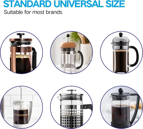 Miniatura 4 de YMMIND Vaso de vidrio de repuesto para prensa francesa de 34 onzas, diseño universal estándar, se adapta a la mayoría de las marcas de cafeteras