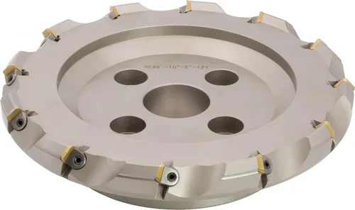 Miniatura 8 de Molino de cara indexable (carcasa) de 2" 45°, diámetro del orificio del eje de 3/4", 3 flautas, con 3 piezas de inserciones de carburo SEAN42