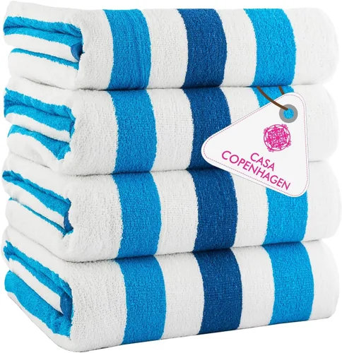 Miniatura 62 de CASA COPENHAGEN Juego de 6 toallas de palomitas de maíz, color azul polvoriento, 21.16 oz/m², 2 toallas de baño, 2 toallas de mano y 2 toallas