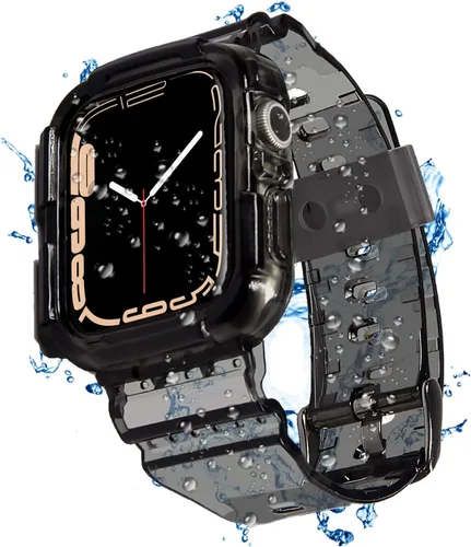 Funda con correa compatible con Apple Watch de 1.57, 1.57, 1.57, 1.61, 1.65, 1.73 y 1.73 pulgadas; correa de silicona de TPU suave con funda