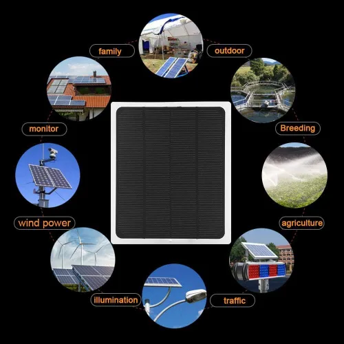 Miniatura 2 de Cargador de panel solar, panel monocristalino portátil de 12 V 10 W, cargador USB para luz de teléfono de automóvil, tableta de teléfono celular