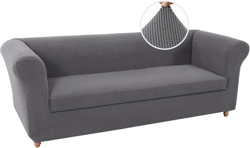 Miniatura 39 de UNBBRRL Funda de sofá Chesterfield de jacquard elástico, fundas de cojín gruesas para sofá, protector de muebles para sala de estar