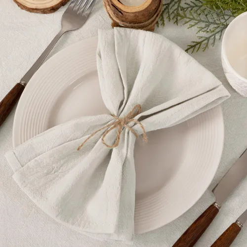 Miniatura 3 de Socomi Servilletas de tela beige de verano, lavables, reutilizables, a granel, de lino, algodón, juego de 4 servilletas de 17 x 17 pulgadas