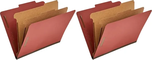 Miniatura 15 de Amazon Basics Carpeta de clasificación - 100% reciclada, 1 divisor, 2" incrustadas, 10 unidades por caja, 12.20 x 10.61 pulgadas (carta), azul claro