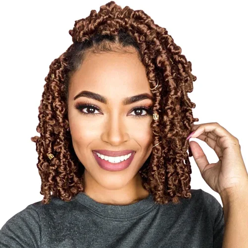 Miniatura 33 de Niseyo 6 paquetes de trenzas de ganchillo suaves de mariposa de 10 pulgadas, hechas a mano, preenlazadas, color negro oscuro, trenzas de mariposa