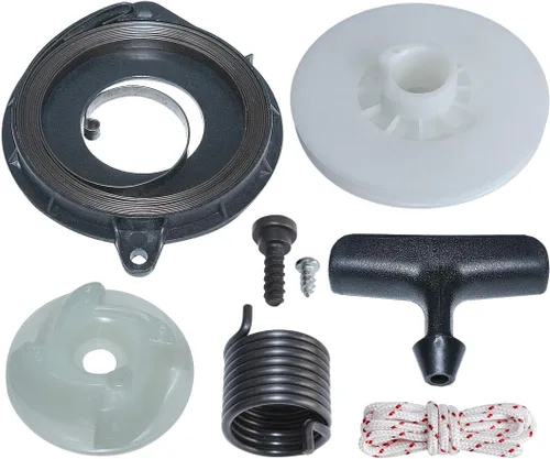 Miniatura 3 de Kit de cuerda de agarre de resorte de polea de arranque de retroceso para motosierra Husqvarna 435 440 Reemplazar # 505647301, 537423201, 540057502