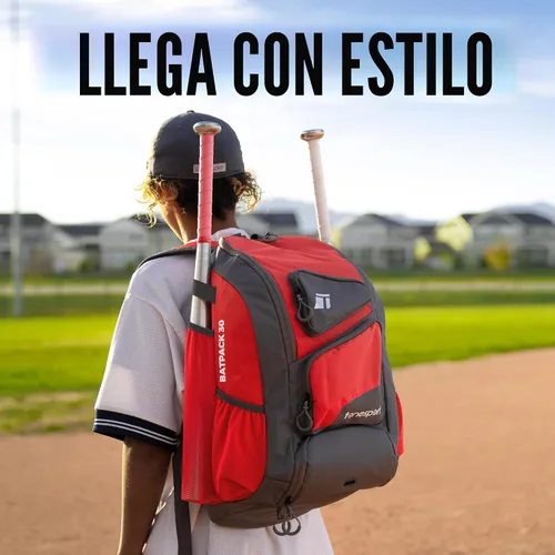 Miniatura 6 de Tonesport, Bolsa de Béisbol - Mochila para Béisbol, Sóftbol, T-Ball - Bolsa de Bate para Adultos y Jóvenes Rojo