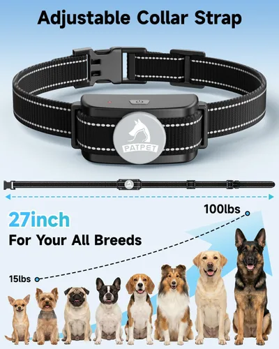 Miniatura 6 de PATPET Collar de choque para perros con 2 receptores, collar de entrenamiento para perros con control remoto, collar de perro eléctrico con pitido