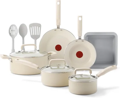 Miniatura 11 de T-fal Signature - Juego de utensilios de cocina antiadherentes de 12 piezas, apto para horno y parrilla hasta 350°F, ollas y sartenes, juego de Ónice