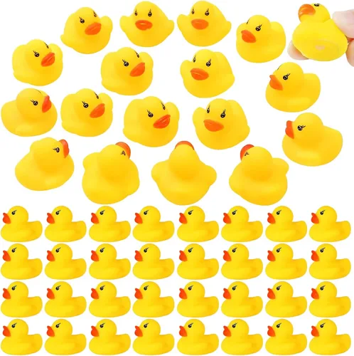 Miniatura 7 de GADIEDIE Paquete de 50 mini patos flotantes de goma multicolor, juguete de baño para bebé, ideal para patitos Jeep, ducha, fiesta de cumpleaños
