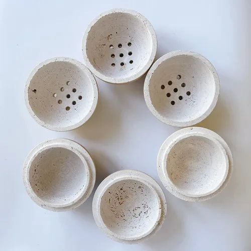 Miniatura 7 de 9 agujeros hecho a mano de mármol natural redondo quemador de incienso soporte para meditación, decoración de habitación/cocina/cafetería