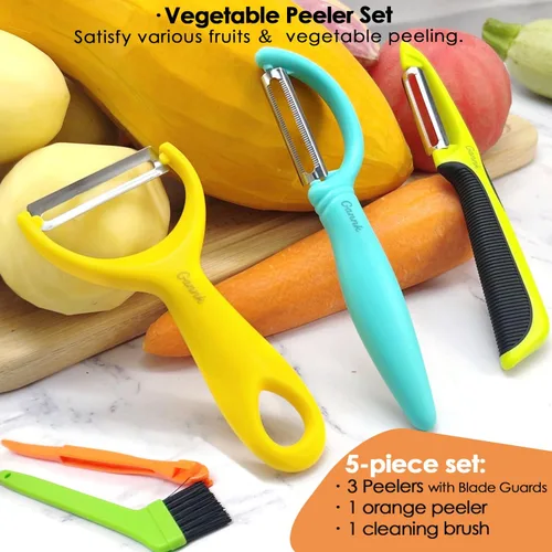 Miniatura 7 de GANNK Peladores de papas para cocina, pelador Y para manzana, fruta, zanahoria, calabacín, pepino, papas, pelador de verduras de buen agarre que