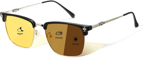 Cyxus Retro Lentes Azules para Hombre - Lentes Cuadrados TR90 con Marco de Metal Blowline, Elegantes y Modernos para Trabajo Diario en Computadora