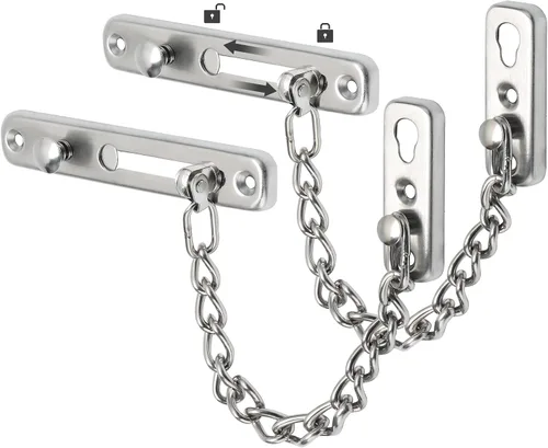 Miniatura 12 de Candado de Protección de Puerta con Cadena Alise, Cierres de Cadena de Puerta con Resorte de Seguridad y Presión Antirrobo, Cierres de Cadena