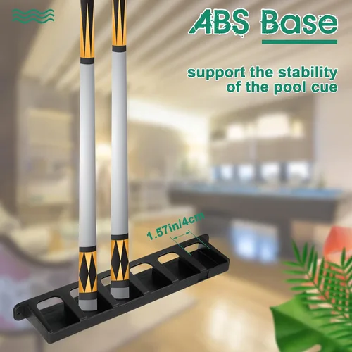 Miniatura 4 de Skylety Soporte para palos de billar de 2 piezas para 6 tacos montados en la pared, bolas de billar, accesorios para sala de juegos, bares, clubes