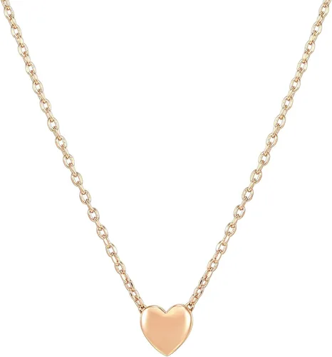 Miniatura 22 de PAVOI Collar de corazón chapado en oro de 14 quilates con circonita cúbica Bonitos collares con colgante de amor delicado para mujer