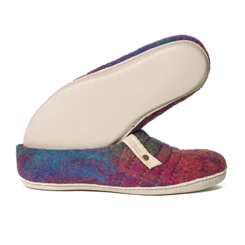 Miniatura 5 de Felted Wool Women's Slippers COCOON - Purple Rainbow Boiled Wool House Shoes