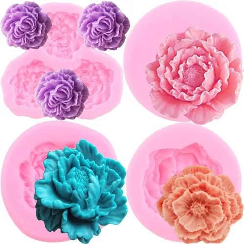 Miniatura 10 de Zixiang Molde de Caramelo de Flores de Rosa Moldes de Fondant de Hojas Moldes de Flores de Peonía Moldes de Silicona para Repostería Artística Pasta