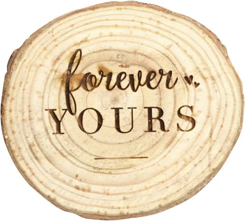 Miniatura 12 de Koyal Wholesale Caja de anillo grabada, caja de anillo de compromiso de madera real de abedul, Forever Yours, caja de propuesta de boda Siempre tuyo