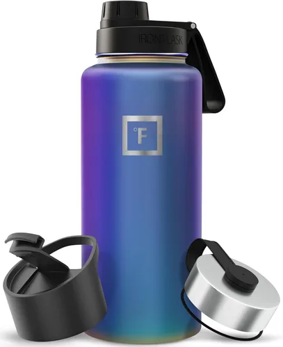 Miniatura 63 de IRON °FLASK Frasco de hidratación para acampar y senderismo con pajilla, botella de agua deportiva de acero inoxidable con aislamiento de boca