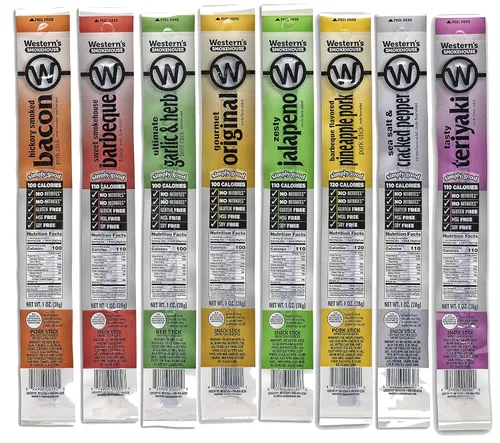 Miniatura 8 de Western's Smokehouse Palitos de carne – Simply Good Variedad Pack de 40 – 8 sabores de carne de cerdo y ternera, sin gluten, sin MSG, sin soja, sin